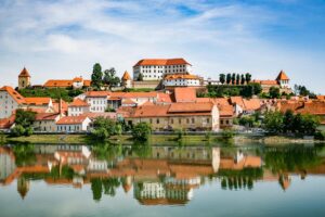 Ptuj town in Slovenia - oldest city in Slovenia. Panoramic view