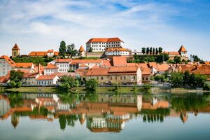 Ptuj town in Slovenia - oldest city in Slovenia. Panoramic view